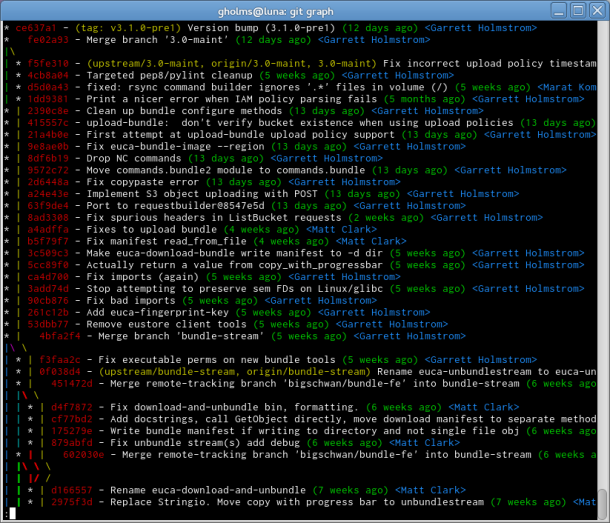 Output of ``git graph''